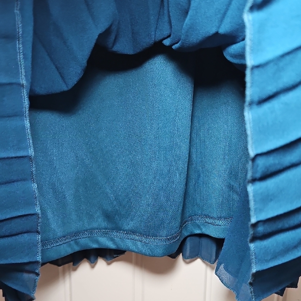 Sam Edelman Teal Pleated Skirt Midi Dress New - Picture 4 of 11
